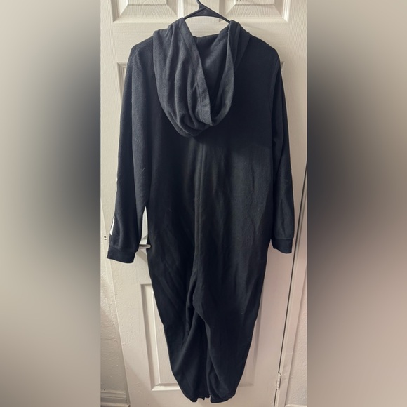 Black Skeleton Onesie Pajamas/Costume Adult XL - Picture 2 of 3